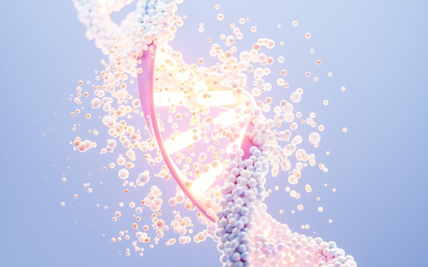 DNA with biological concept 3d rendering