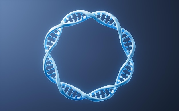 DNA with biological concept 3d rendering