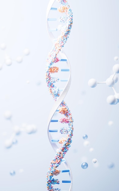 ДНК с биологической концепцией 3D-рендерирования