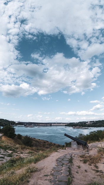 Dnipro rivier vanaf het eiland Khortitsa