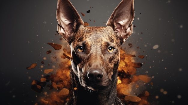 Doberman dog wallpaper with cool background generated by ai