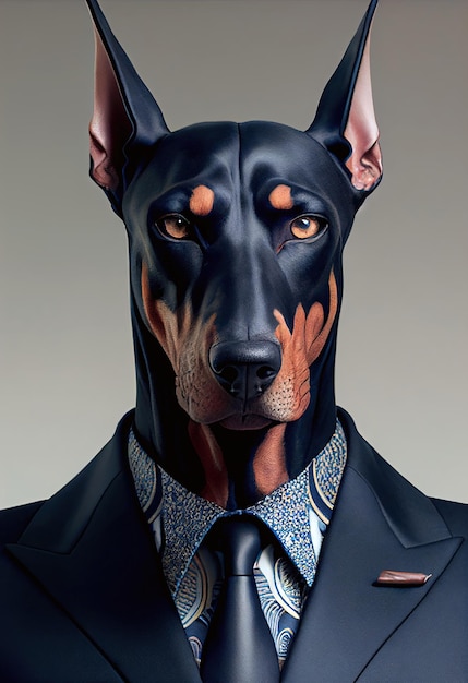 Doberman in pak gegenereerd door kunstmatige intelligentie