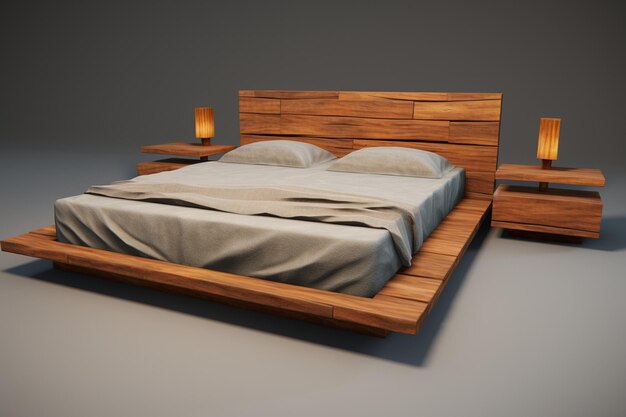 doble bed with two nightstand