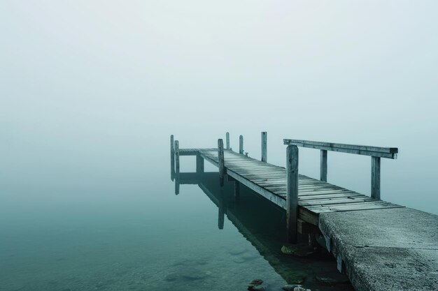 写真 水面の真ん中にあるドック