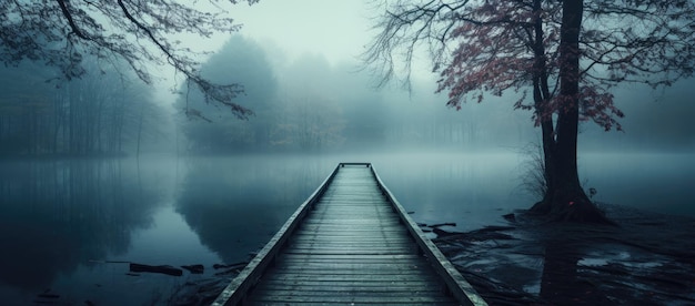 Foto docca posizionata al centro di un lago