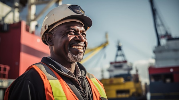 Dockworker at a seaport