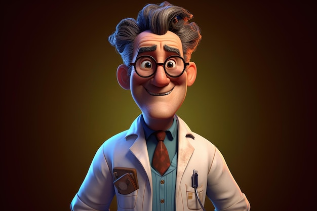 Doctor 3d cartoon illustration