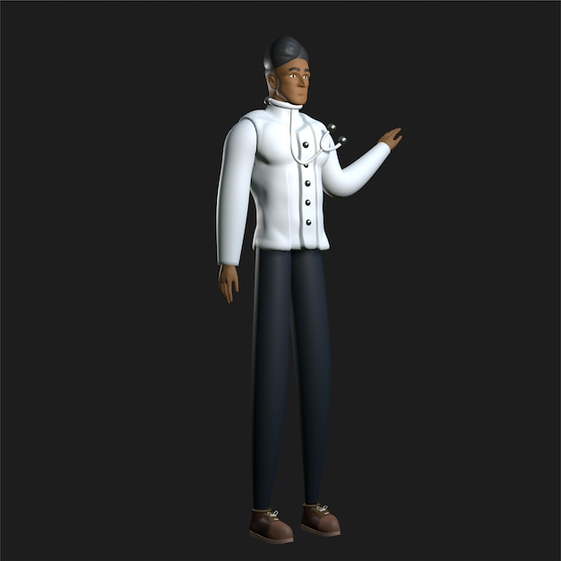 doctor 3d character pose for medical character pose design 3d render