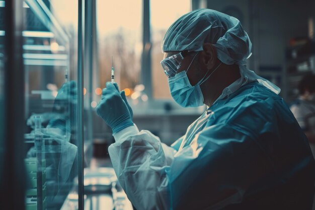 Photo doctor administering a vaccination a pivotal moment in public health as a healthcare professional delivers a vaccine safeguarding individuals and communities against infectious diseases