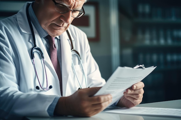 Doctor ask old patient man for symptoms and problem on board