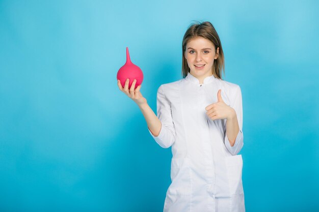 Doctor on blue background