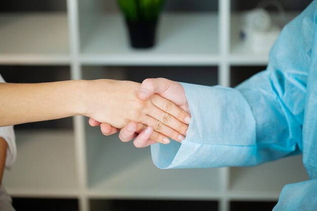 Doctor checks the health of the patient in the clinic