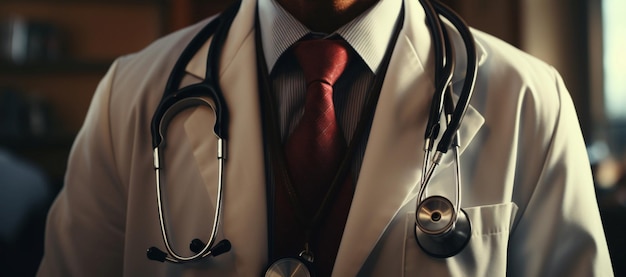 Doctor checks patients heartbeat using stethoscope in a hospitals carefilled surroundings