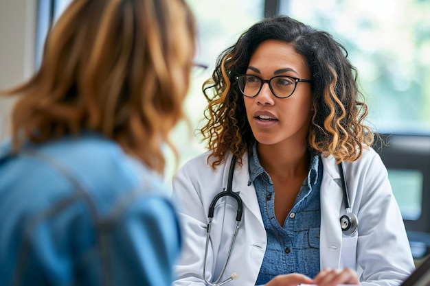 Photo doctor discussing with patient