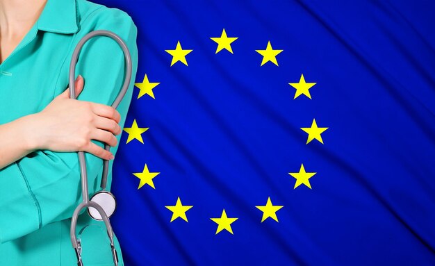 Doctor and european union flag