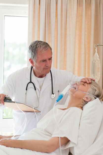 Doctor examining his patient