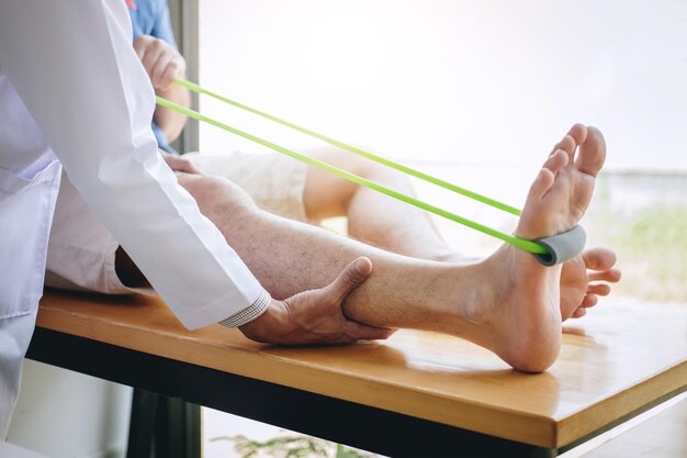 Doctor examining patient at hospital