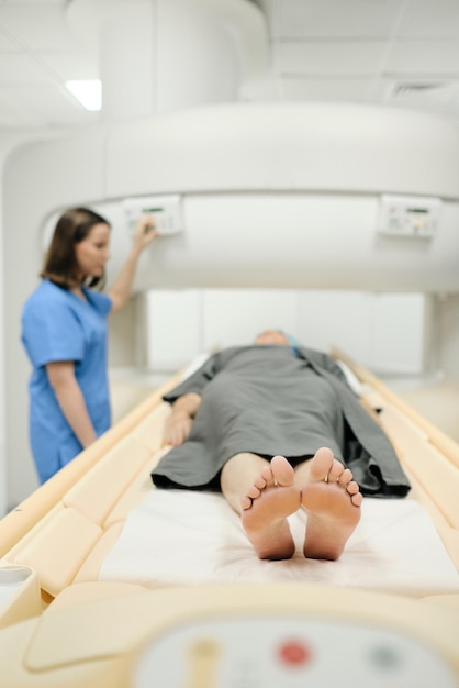 doctor examining patient in hospital