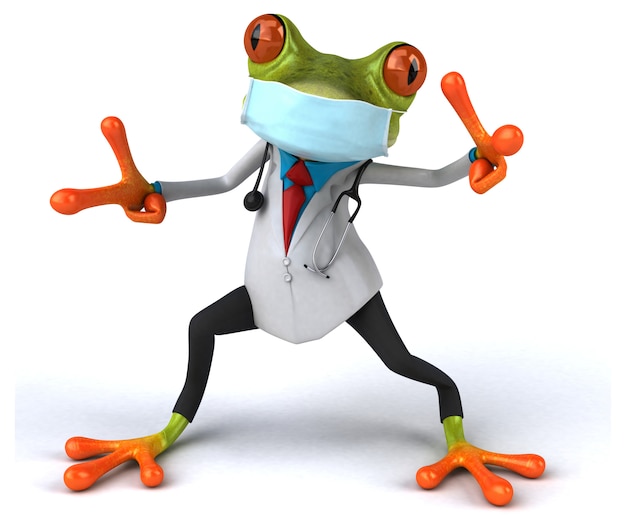 doctor frog with a mask