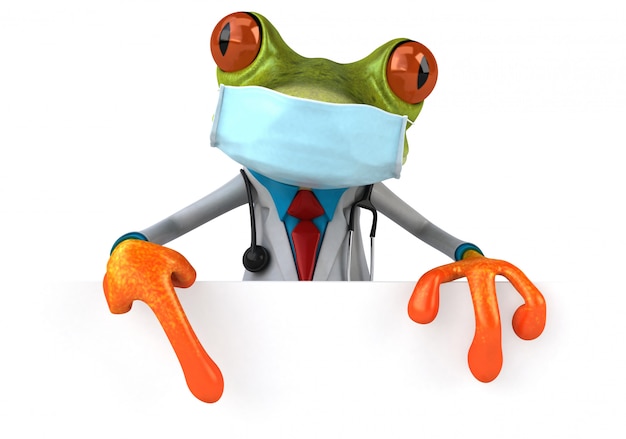doctor frog with a mask