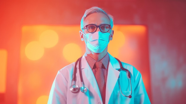 Doctor in front a bright background generative ai