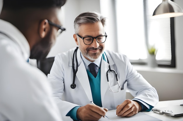 Photo doctor getting ready for work