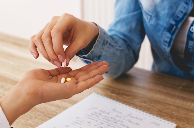 Doctor giving medications