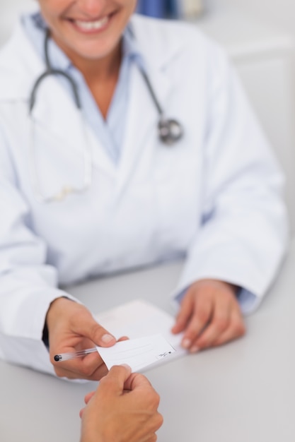 doctor giving a paper