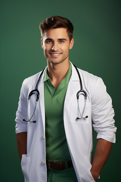 doctor in green background