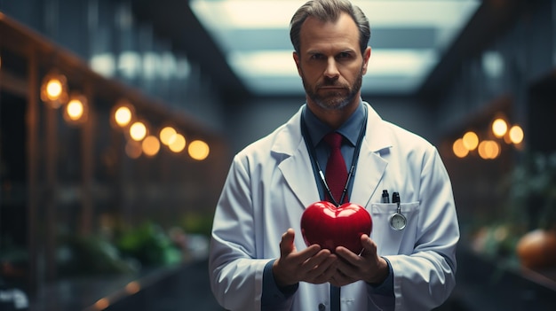 Doctor hand showing heart.