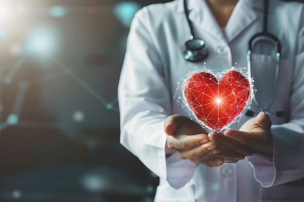 doctor holding a heart with a heart symbol on it