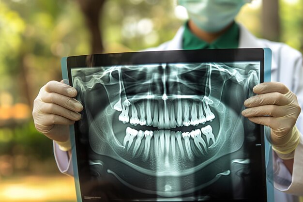 Doctor Holding Up XRay of Teeth