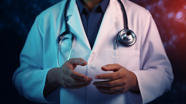 a doctor holds a stethoscope