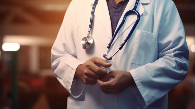 a doctor holds a stethoscope