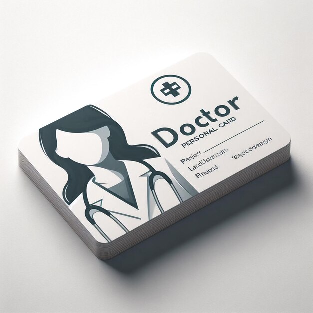 Doctor ID card Medical identity badge design template