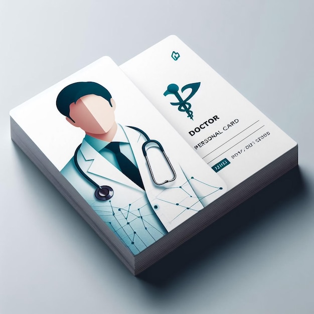 Photo doctor id card medical identity badge design template