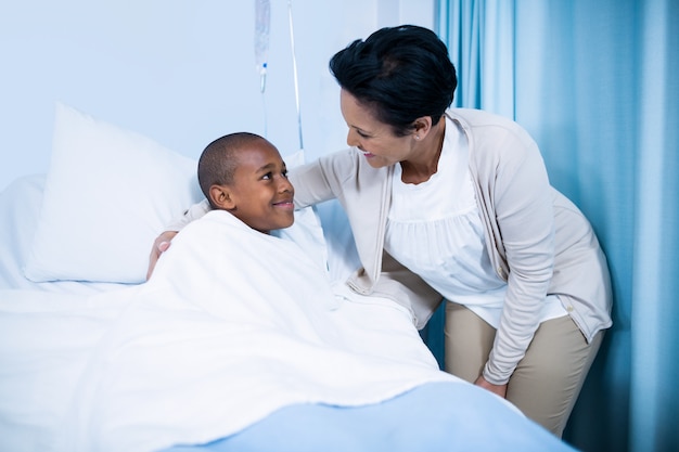 Doctor interacting with patient