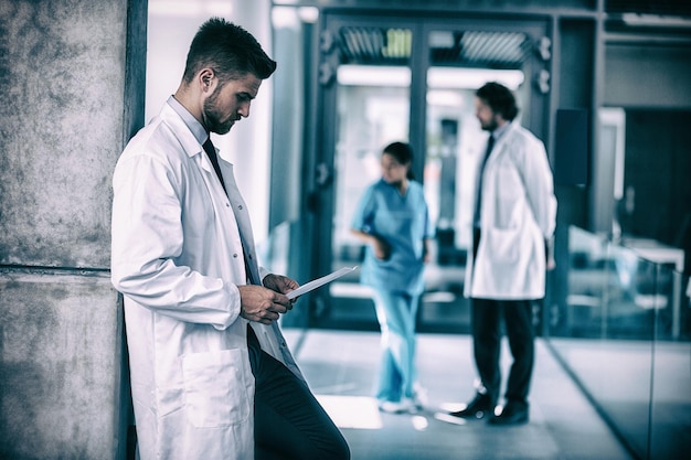 Doctor looking at xray in hospital