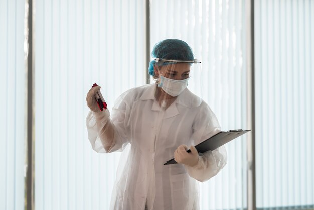 Doctor looks at the results of the laboratory test