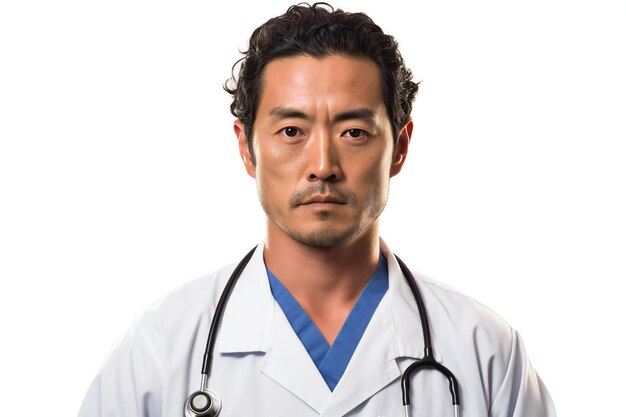 Doctor man with stethoscope on his neck looking at the camera