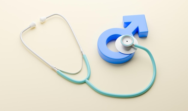 Doctor for men stethoscope and male gender symbol 3d render