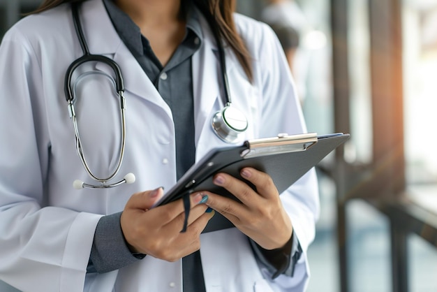 doctor on notepad showing a patient