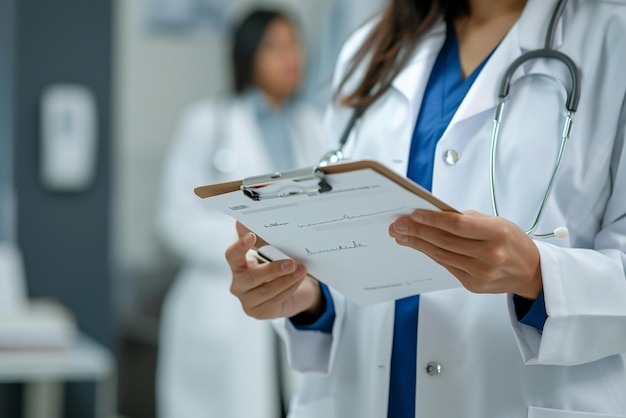 doctor on notepad showing a patient