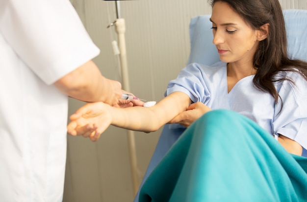 Doctor and patient in hospital