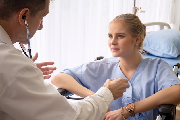 Doctor and patient in hospital