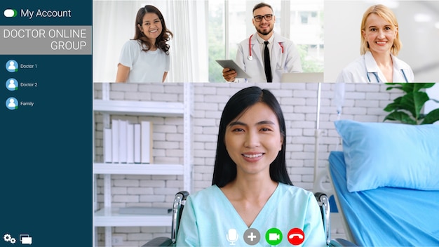 Doctor and patient talking on video call