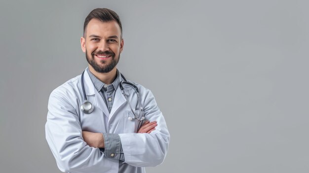 Doctor Portrait in Flat Background