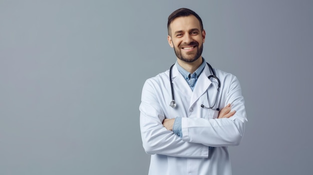 Doctor Portrait in Flat Background