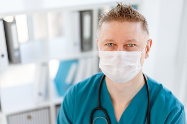 Doctor in protective mask