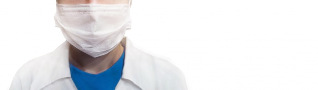 Doctor in protective medical mask and medical gown